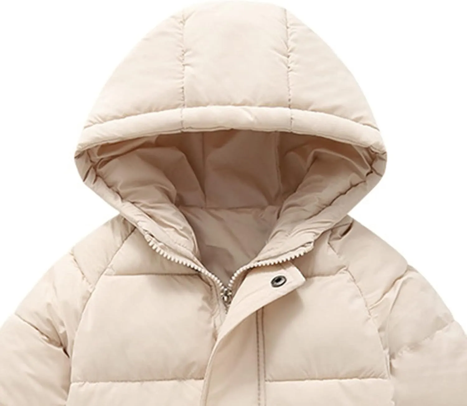 Kids Long Heavyweight Hooded Puffer Jacket Boys Girls Winter Coat Windproof Down Jacket Solid Toddler Warm Outerwear