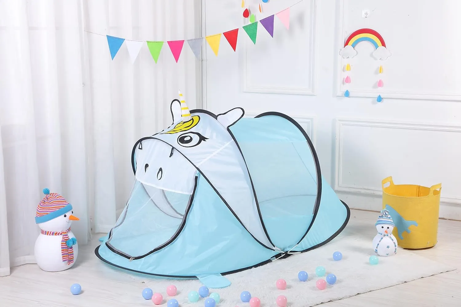 Kids Play Tents – Collapsible Tent for Boys Girls Gift - Large Foldable Playhouse Indoor/Outdoor Fun - Pop up Tent Toys for Age 1 and up Child Birthdays Presents (Unicorn)