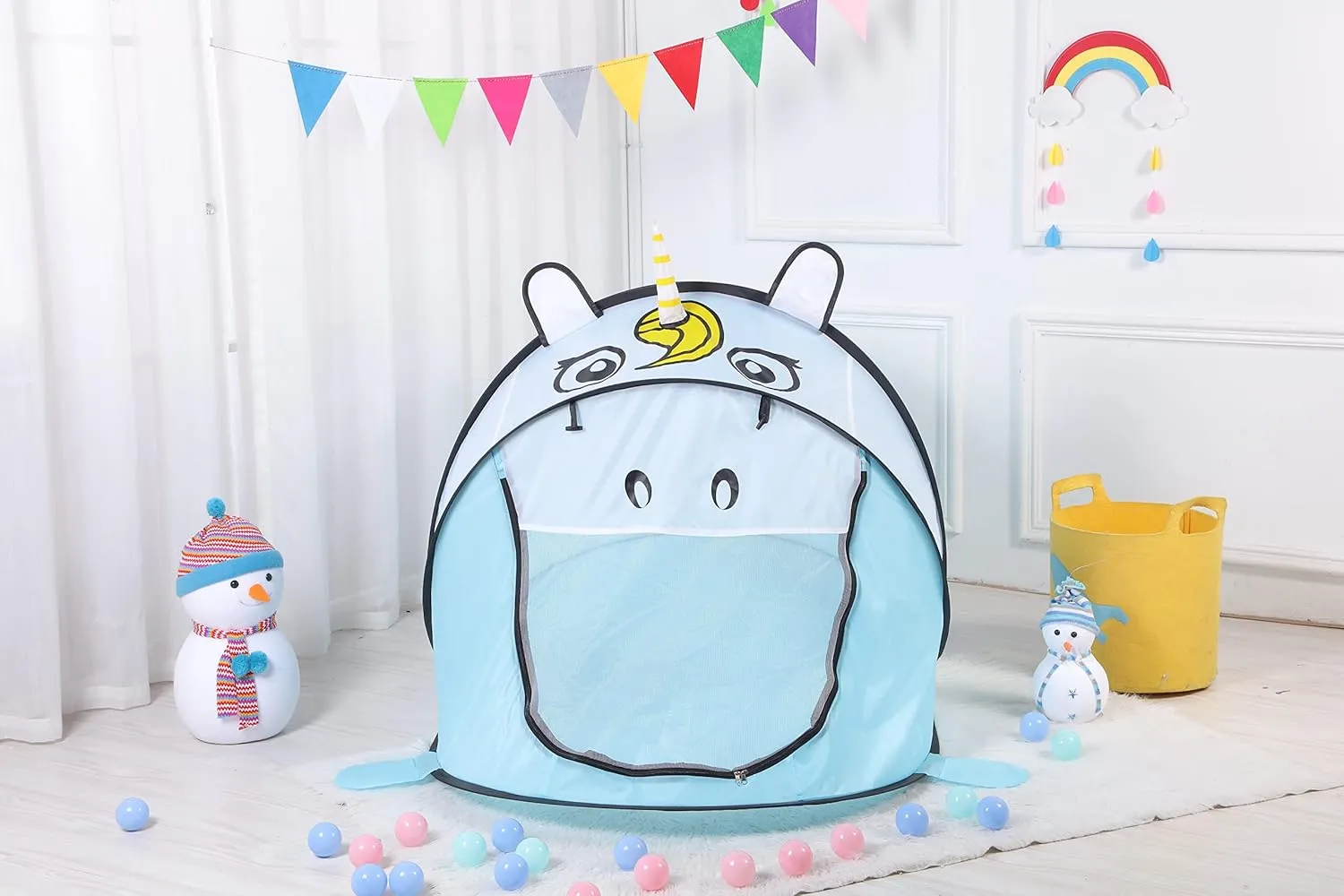 Kids Play Tents – Collapsible Tent for Boys Girls Gift - Large Foldable Playhouse Indoor/Outdoor Fun - Pop up Tent Toys for Age 1 and up Child Birthdays Presents (Unicorn)