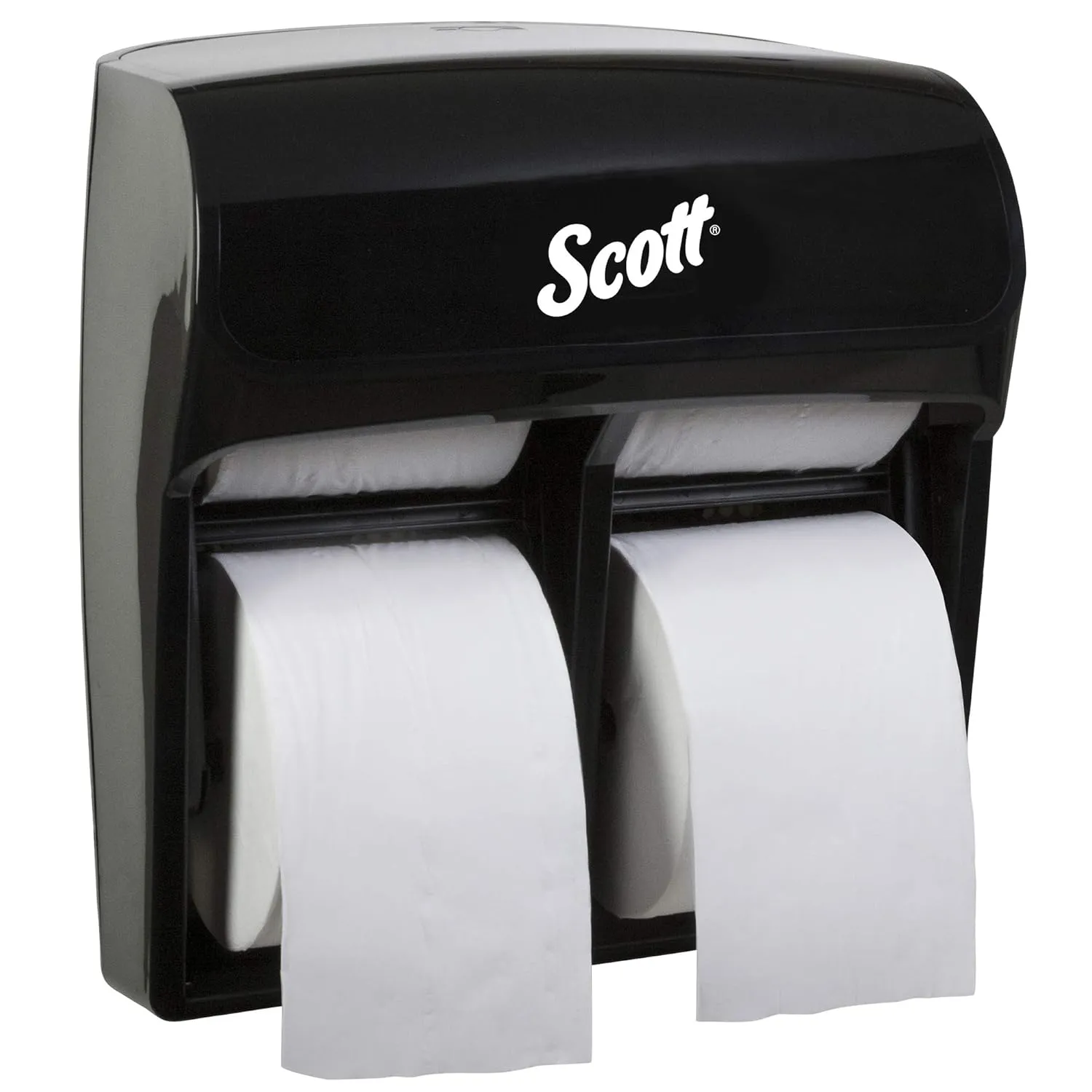 Kimberly-Clark Scott Pro MOD High Capacity Single Roll Bath Tissue Dispenser (44518), Toilet Paper Dispenser for Small Rolls, 12.75” x 11.25” x 6.31”, Black, 1 / Case