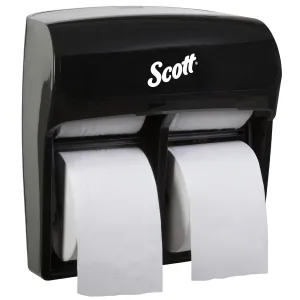Kimberly-Clark Scott Pro MOD High Capacity Single Roll Bath Tissue Dispenser (44518), Toilet Paper Dispenser for Small Rolls, 12.75” x 11.25” x 6.31”, Black, 1 / Case