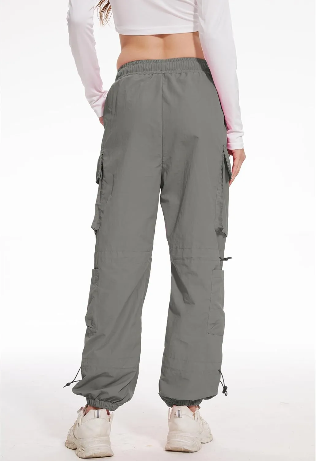 Kisswow Womens Cargo Pants Baggy Parachute Pants Women Quick Dry Joggers Waterproof Hiking Pants