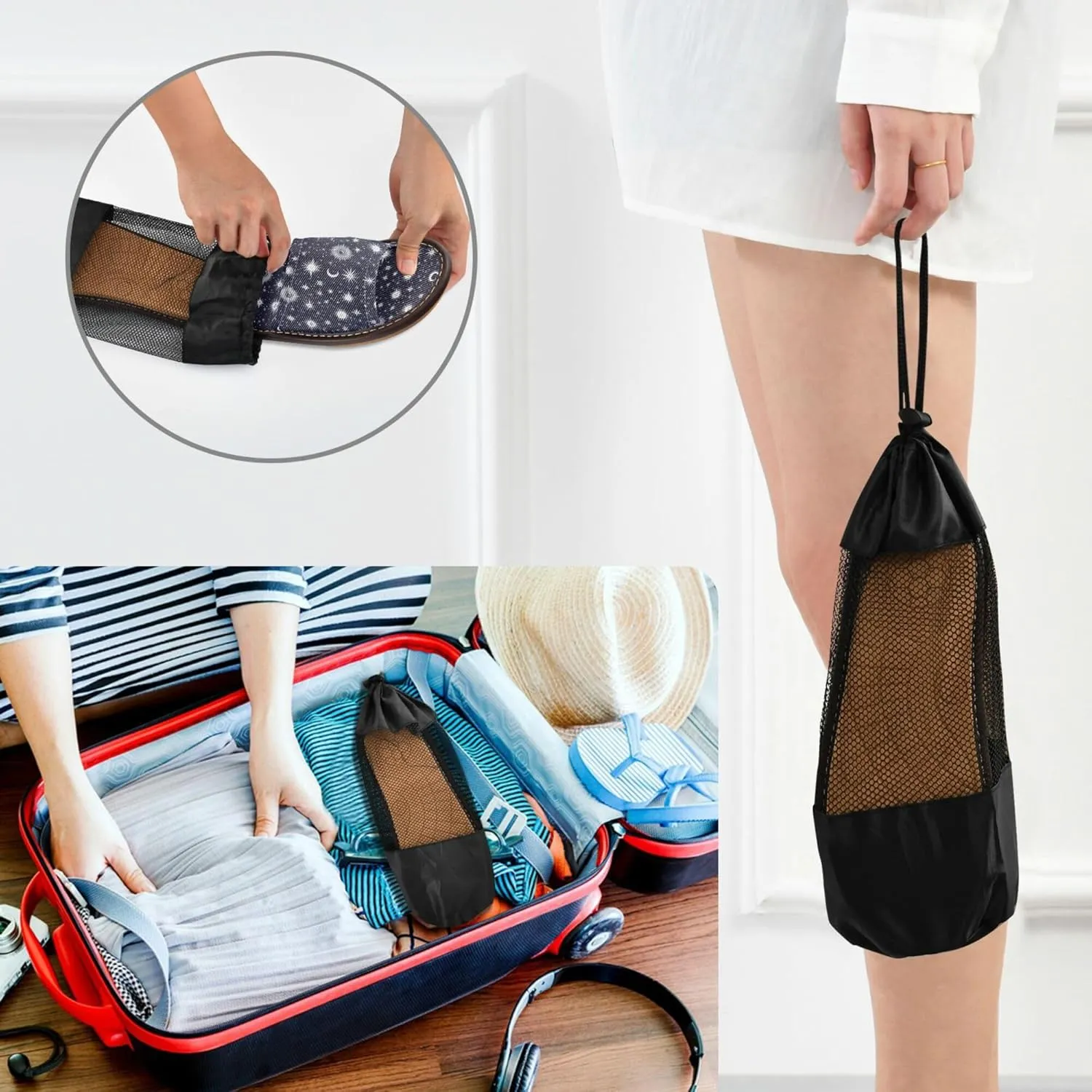 KLL Slippers for Women Men Indoor and Outdoor Reusable Cute Bedroom Shoes for Hotel Travel Party