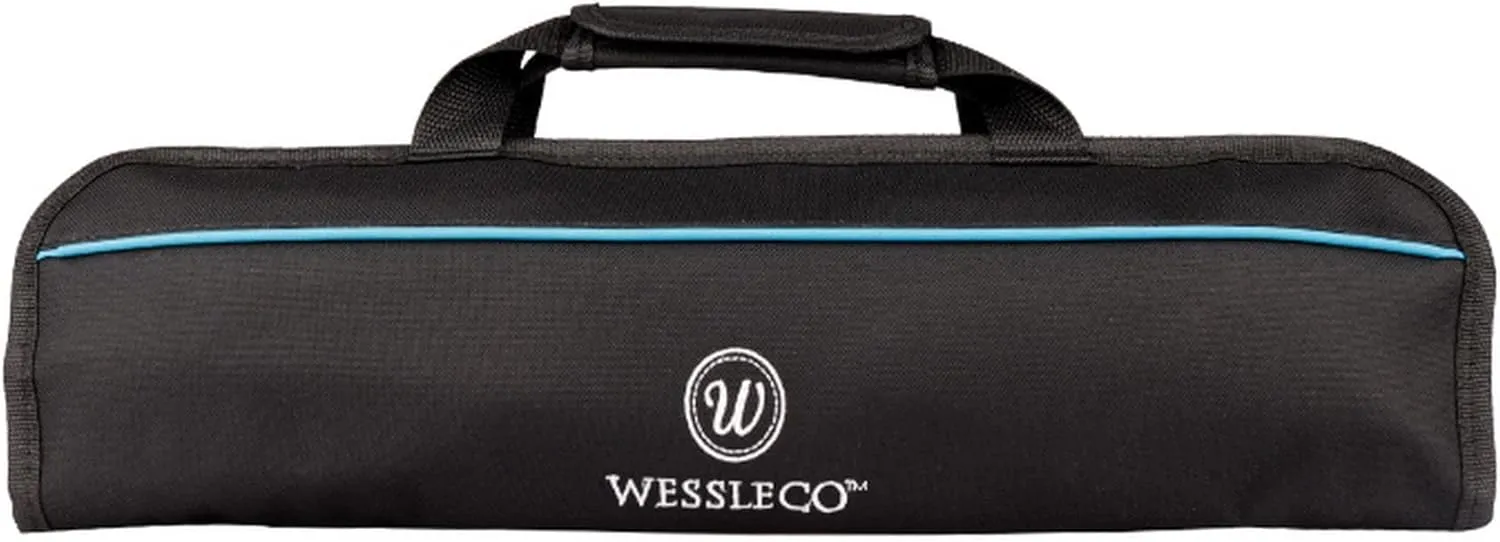 Knife Roll, 5-Pocket Chef’s Knife Roll Bag, Knife Bag, Chef Knife Case Nylon Portable Chef Carrying Travel Bag Pouch, Blue(Knives not Included)
