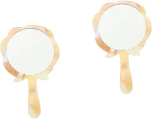 KOHARA 2pcs Rose Vanity Mirror Heart Makeup Mirror Portable Makeup Mirror Handheld Beauty Mirror Handheld Cosmetic Mirror Jewelry Making Supplies kit Girl Mini Female Mirror acetic Acid