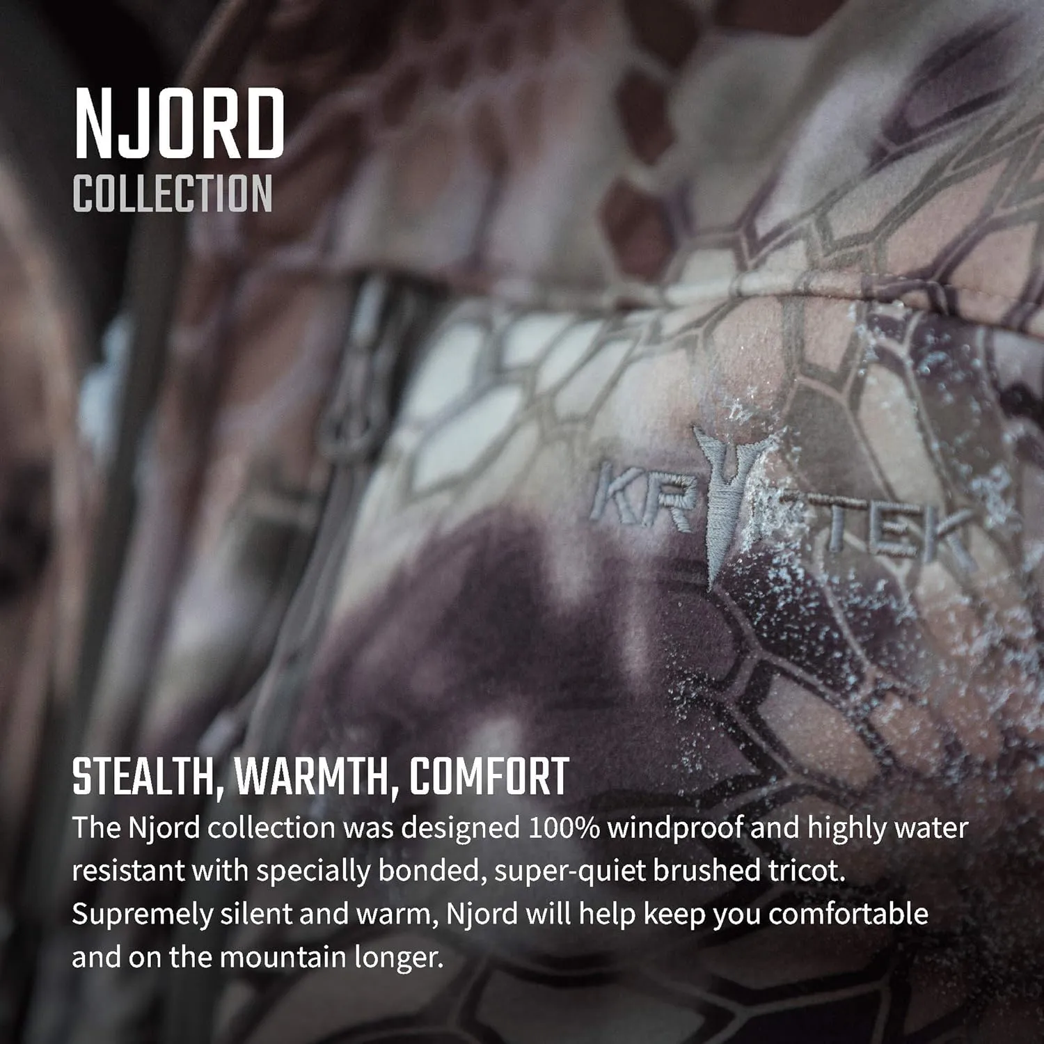 Kryptek Men’s Njord Hunting Jacket, Windproof camo soft shell jacket