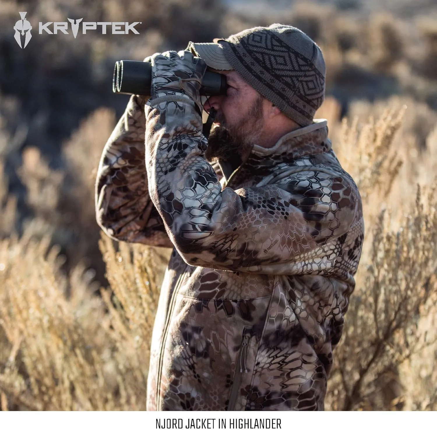 Kryptek Men’s Njord Hunting Jacket, Windproof camo soft shell jacket