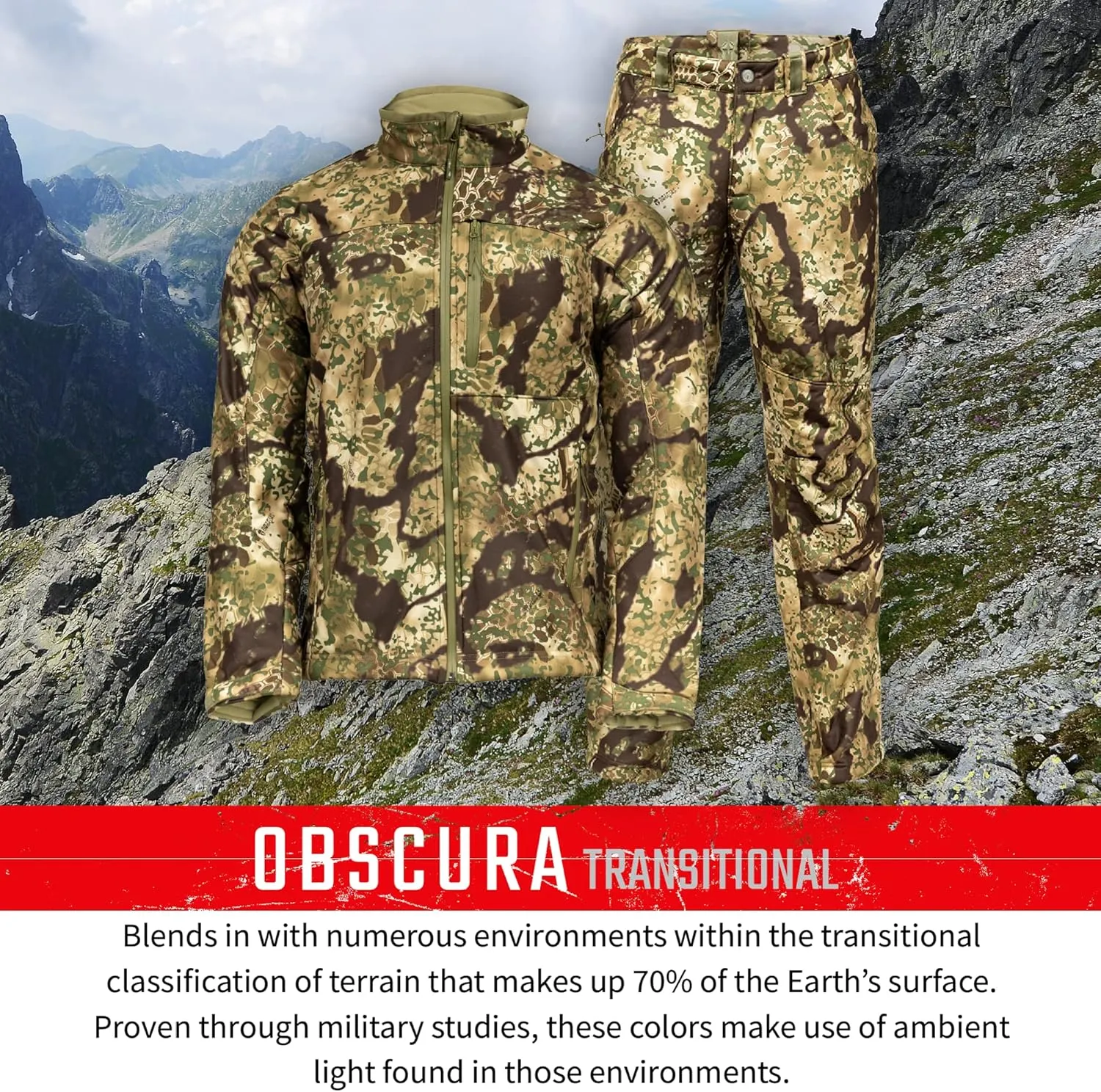 Kryptek Men’s Njord Hunting Jacket, Windproof camo soft shell jacket