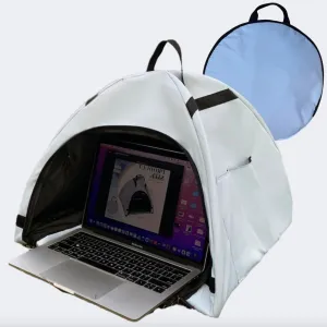 Laptop Sunshade Tent & Bag Portable Case for Working Outside | Anti-Glare | Water Resistant | Heat Reflective | Portable Privacy Screen Hood | Cubicle Shade for Laptop