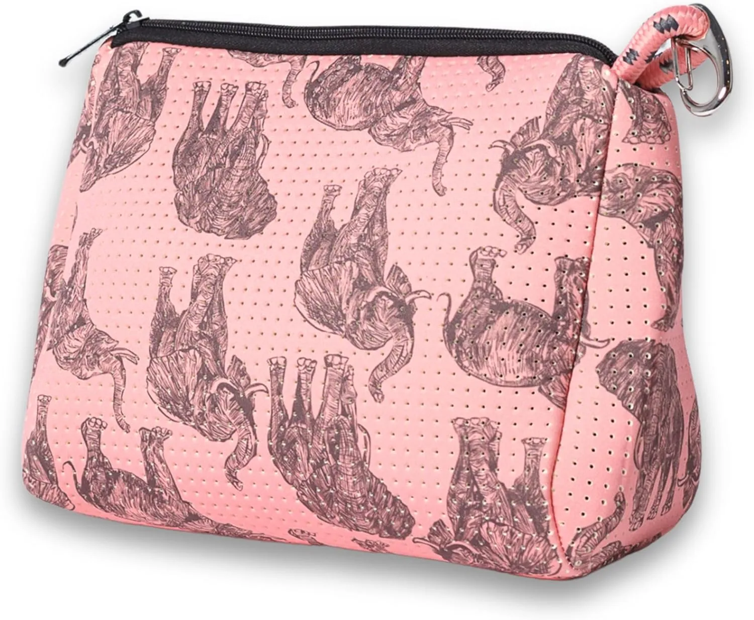 Large Makeup Bag with Zipper - Waterproof Neoprene Cosmetic Bag 7.7 x 10.75 x 5 inches