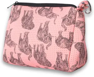 Large Makeup Bag with Zipper - Waterproof Neoprene Cosmetic Bag 7.7 x 10.75 x 5 inches