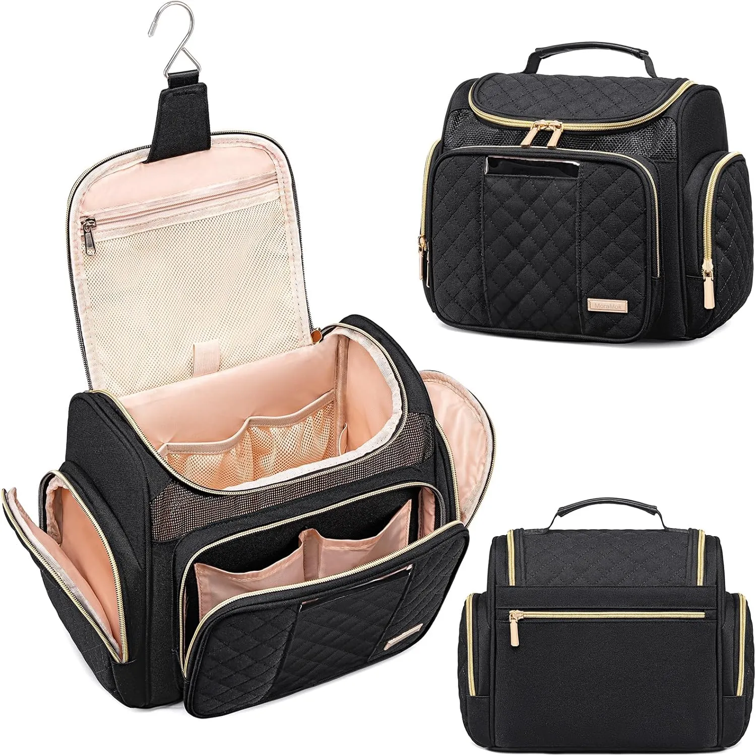 Large Toiletry Bag for Women Men,Bathroom Bag,Water Resistant Makeup Bag,Portable Shower Caddy for College Dorm,Hanging Toiletry Bags for Traveling,Shower Bag with Transparent Waterproof Phone Pocket