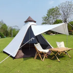 Latourreg Outdoor 4 Season Double Layers 12FTx10FTx8FT Yurt Tent Camping Teepee Tent Waterproof Adult Tipi Tents for Family Camping with 3-4 Person.