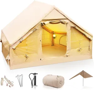 LBF Inflatable Tent for Glamping - 5-Minute Instant Setup Blow Up Tents for Camping Adults, All-Weather Air Tents with Rainfly & Extra Stakes
