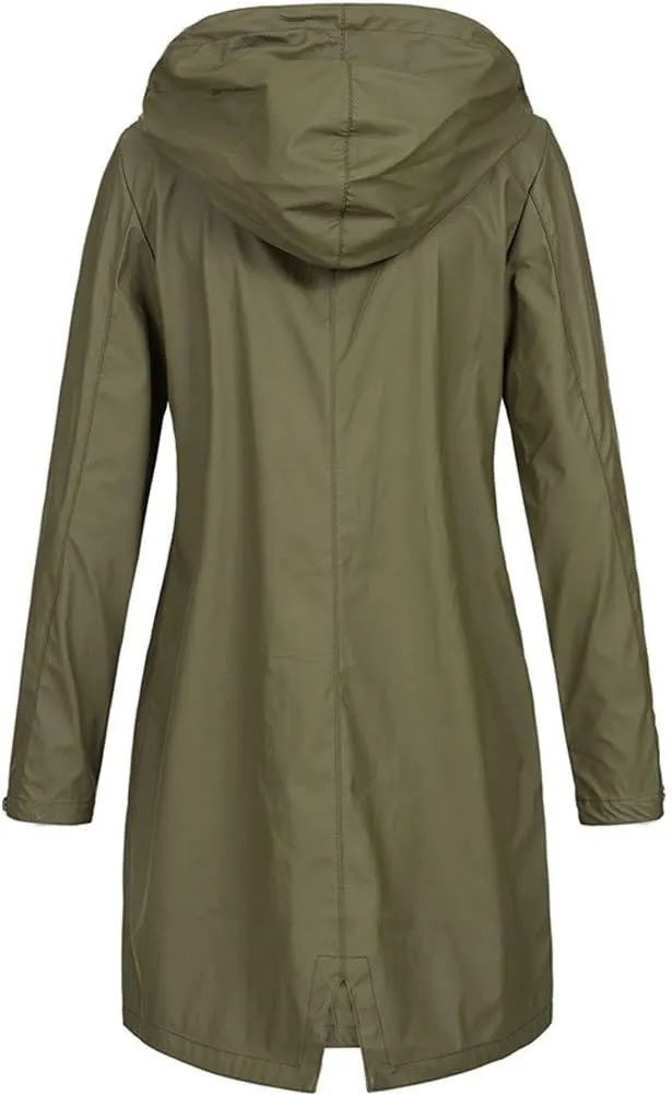 LCMTWX Windbreaker Long Rain Jacket Jacket Windproof Outdoor Coat Plus Women's Coat Fashion 2023 Long Sleeve Rain Jacket