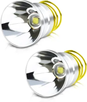 LED Bulb Replacement, P60 Design Drop-in Module Bulb Replacement, 2000 Lumen, 1 Lighting Mode, Flashlight Repair Replacement LED Bulb for Surefire 6P C2 C3 D2 G2 G3 S3 Ultrafire 501B 502B