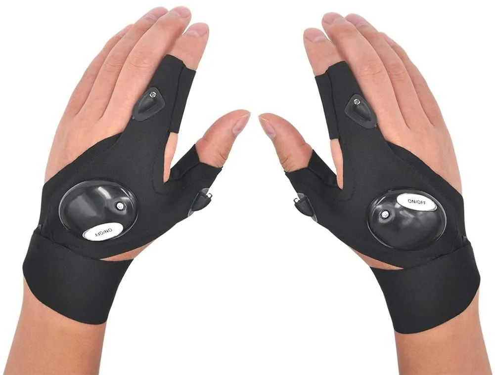 LED Flashlight Glove Gifts for Men Father Day Outdoor Fishing Gloves