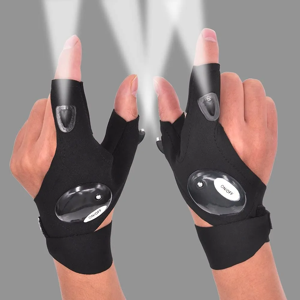 LED Flashlight Glove Gifts for Men Father Day Outdoor Fishing Gloves