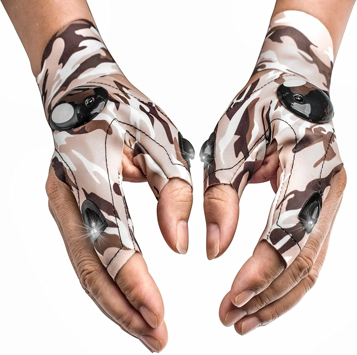 LED Flashlight Glove Gifts for Men Father Day Outdoor Fishing Gloves
