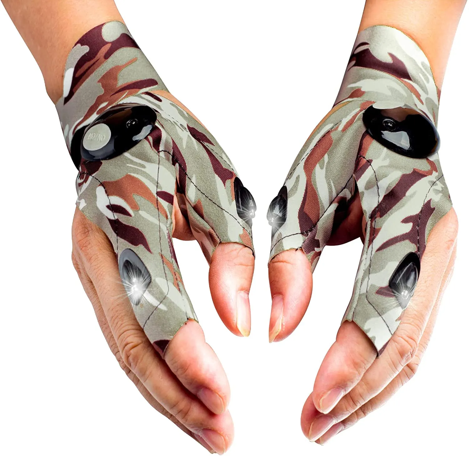 LED Flashlight Glove Gifts for Men Father Day Outdoor Fishing Gloves
