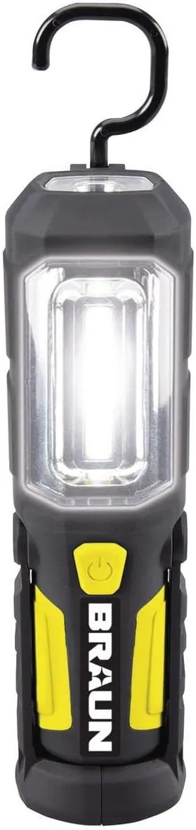 LED Flashlight High & Low 15-Hour Battery Life on Full Charge - Magnetic Base for Convenient Attachment to Metal Surfaces , Includes 3 AA Batteries