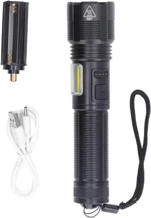 Led Flashlight USB Charging High Light Ipx4 Water Prevent Zoomable Handheld Flash Light for Emergency Camping Hiking Biking