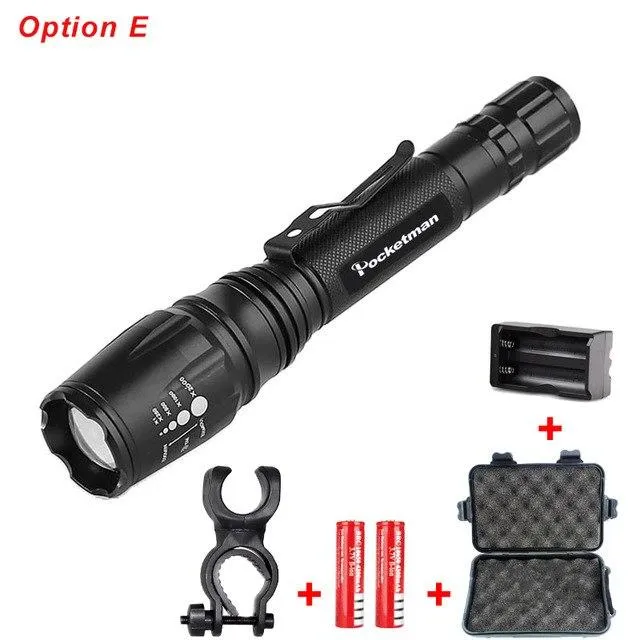 LED Flashlights Torch 7000LM XM-L2 zoomable led torch For 2x18650 batteries aluminum bicycle flashlight light tactical z35