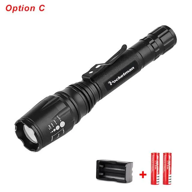 LED Flashlights Torch 7000LM XM-L2 zoomable led torch For 2x18650 batteries aluminum bicycle flashlight light tactical z35