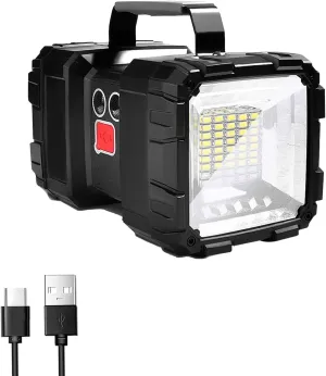 LED Spotlight Flashlight,Rechargeable Flashlight 4000LM 10000mAh High-Powered Spotlight Flashlight Searchlight Camping 3 4 Lights Modes LED Handheld Flashlight Waterproof with Output as a Power Bank