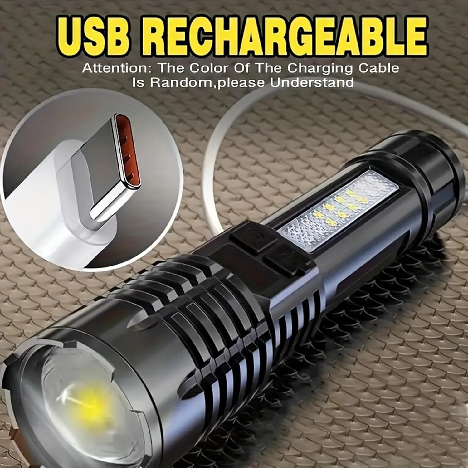 LED Tactical Flashlight Bright,5Modes High Lumens,Zoomable,Everyday Small Flashlights Powerful for Camping Accessory,Emergency,Only Flashlights(4 Pack)