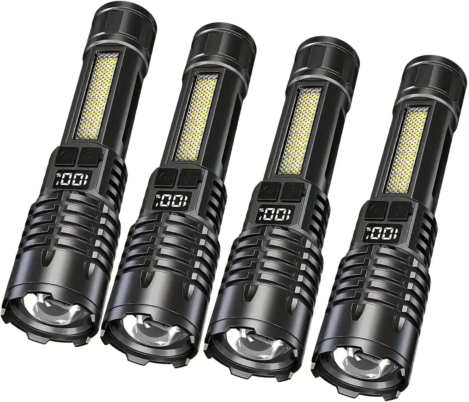 LED Tactical Flashlight Bright,5Modes High Lumens,Zoomable,Everyday Small Flashlights Powerful for Camping Accessory,Emergency,Only Flashlights(4 Pack)