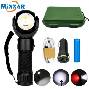 LED Work Flashlight Magnetic Light 9000 Lumen XM-L T6 With Battery