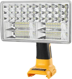 LED Work Light for Dewalt 20V Battery, Hiesuan 30W 3300LM Jobsite Light Flashlight Spotlight with 110 Degree Pivoting Head Zinc Alloy, 5V 2.1A USB Port