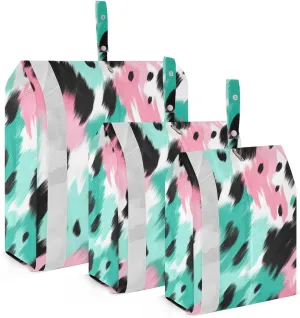 Leopard Print Travel Storage Bag with Lanyard - Portable Lightweight Classified Storage Bag with Zipper, Dust and Waterproof Travel Packing Cube for Suitcase,3 Pieces
