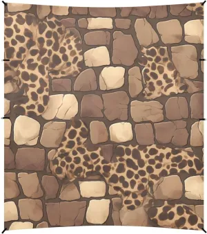 Leopard Skin Print Style FireBrick Foldable Beach Tent UPF50  Waterproof Outdoor Sun Shade with Sturdy Poles, Sandbags and Shovel for Family Trips, Picnics & Camping