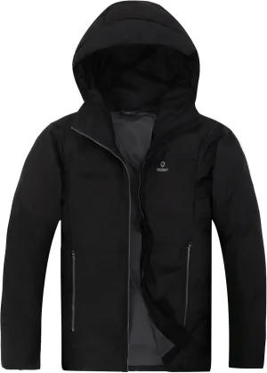 Lesmart Men’s Down Jacket Puffer Winter Jacket with Hooded Packable Lightweight Windproof Insulated Warm Coat