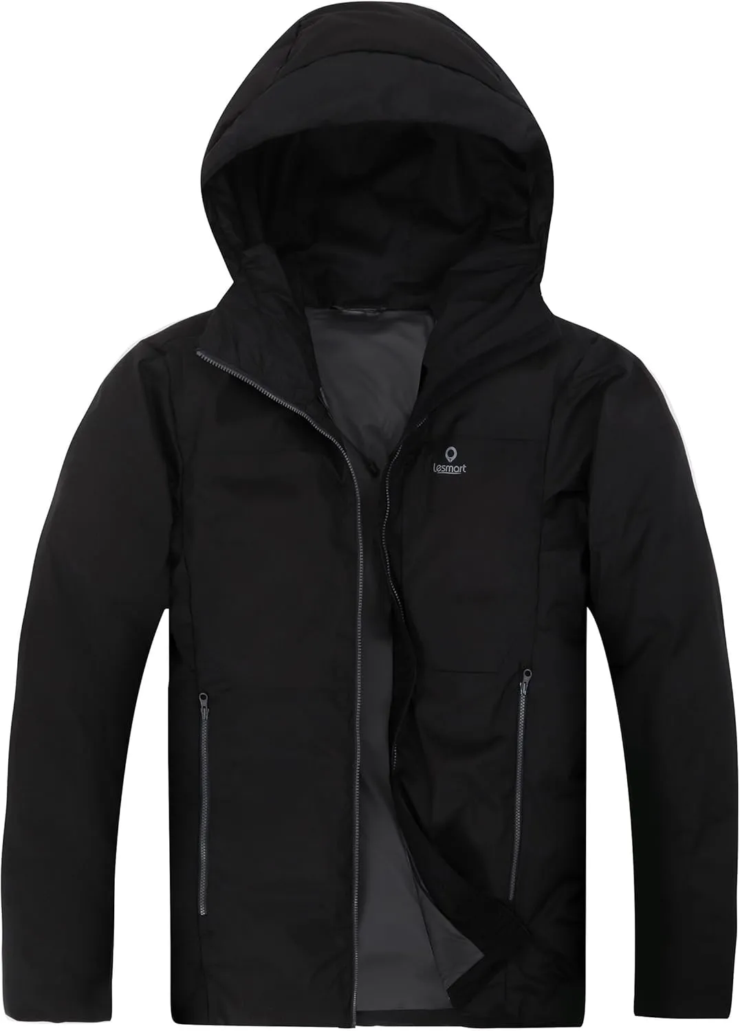 Lesmart Men’s Down Jacket Puffer Winter Jacket with Hooded Packable Lightweight Windproof Insulated Warm Coat