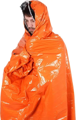 Light & Dry Orange Bivi Bag, 210 x 90cm, Metalized Low Density Polyethylene, Windproof, Waterproof, Radar Reflective