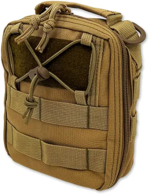 Lightning X Products Premium Nylon MOLLE Pouch Emergency Bag, Ideal for Tactical Medics, Military, Outdoor Enthusiasts (8" x 6.5" x 3", Black or Tan, Designed for Your IFAK Gear)