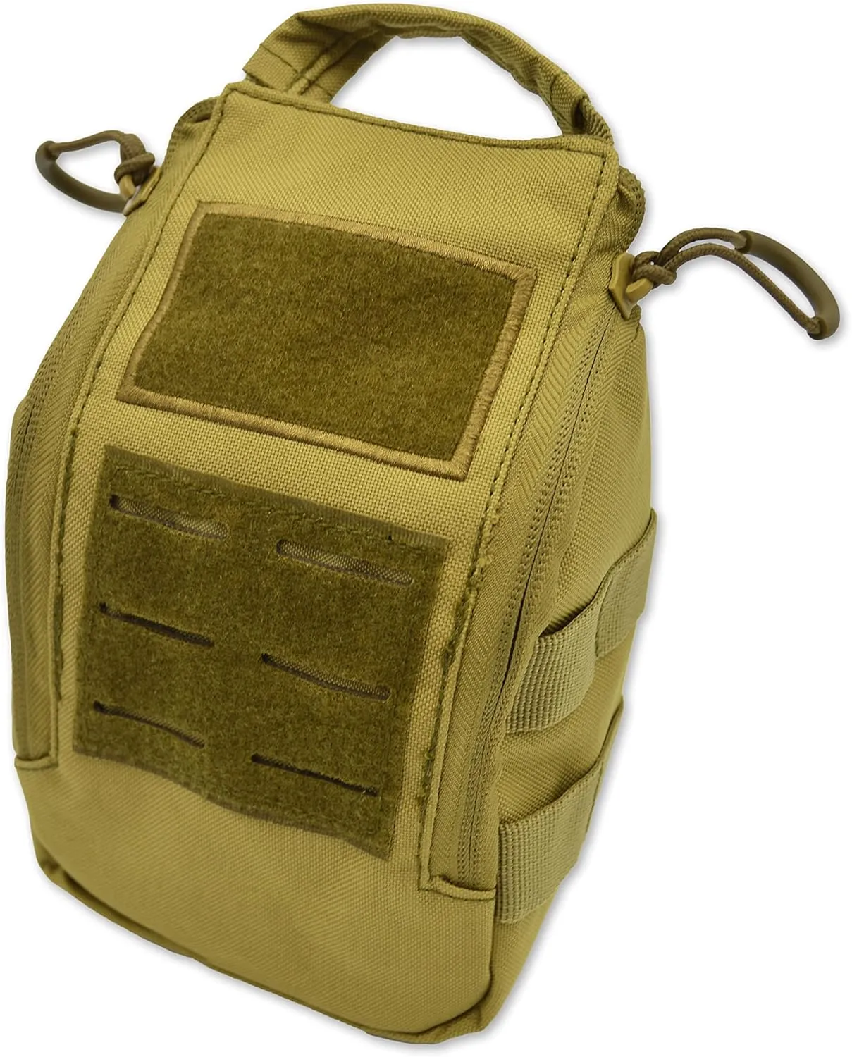 Lightning X Products Premium Nylon MOLLE Pouch Emergency Kit, Ideal for Tactical Medics, Military, Outdoor Enthusiasts (8" x 5.5" x 4", Black or Tan, Ideal for Gunshot Wounds and Bleeding Control)