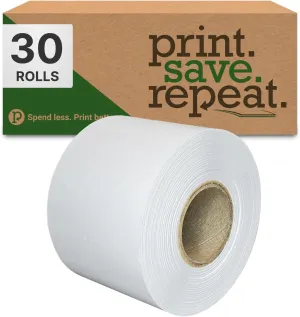 Linerless Labels for Bizerba weigh Scales | 70mm Dry Edge Linerless Continuous Strip Direct Thermal Labels | 30 Rolls