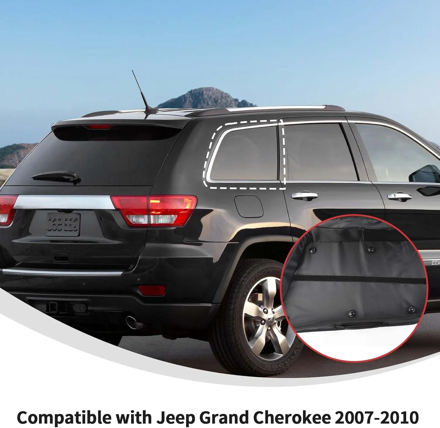 Linskip Rear Side Window Storage Bag Compatible with 3th gen Jeep Grand Cherokee 2007-2010, Storage Bag for Jeep Grand Cherokee Trunk Organizer Accessories Pair(black)