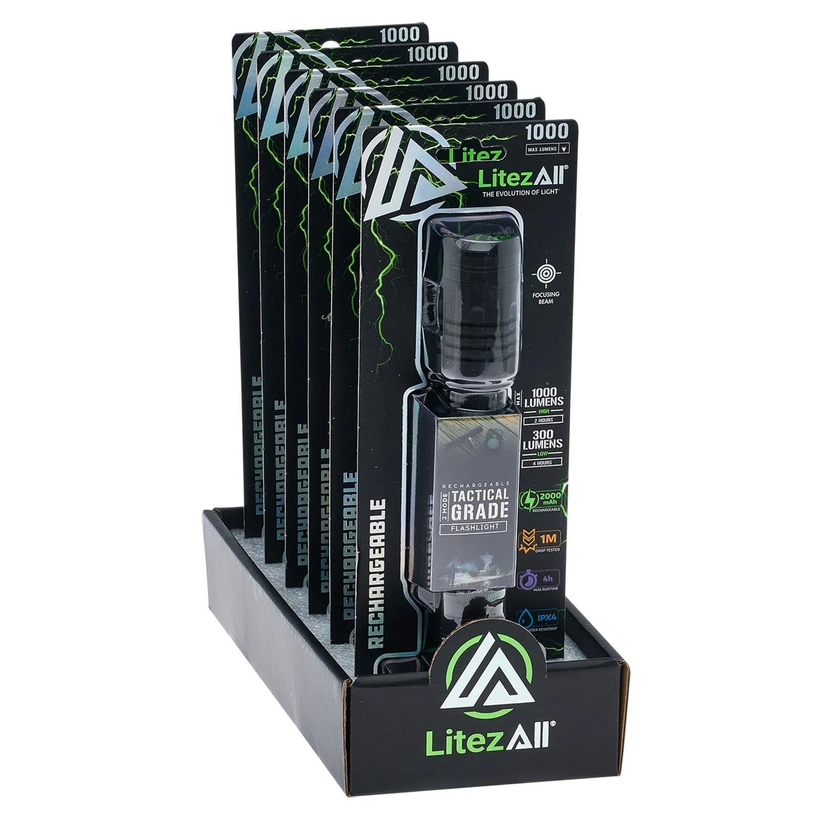 LitezAll 1000 Lumen Rechargeable Tactical Flashlight