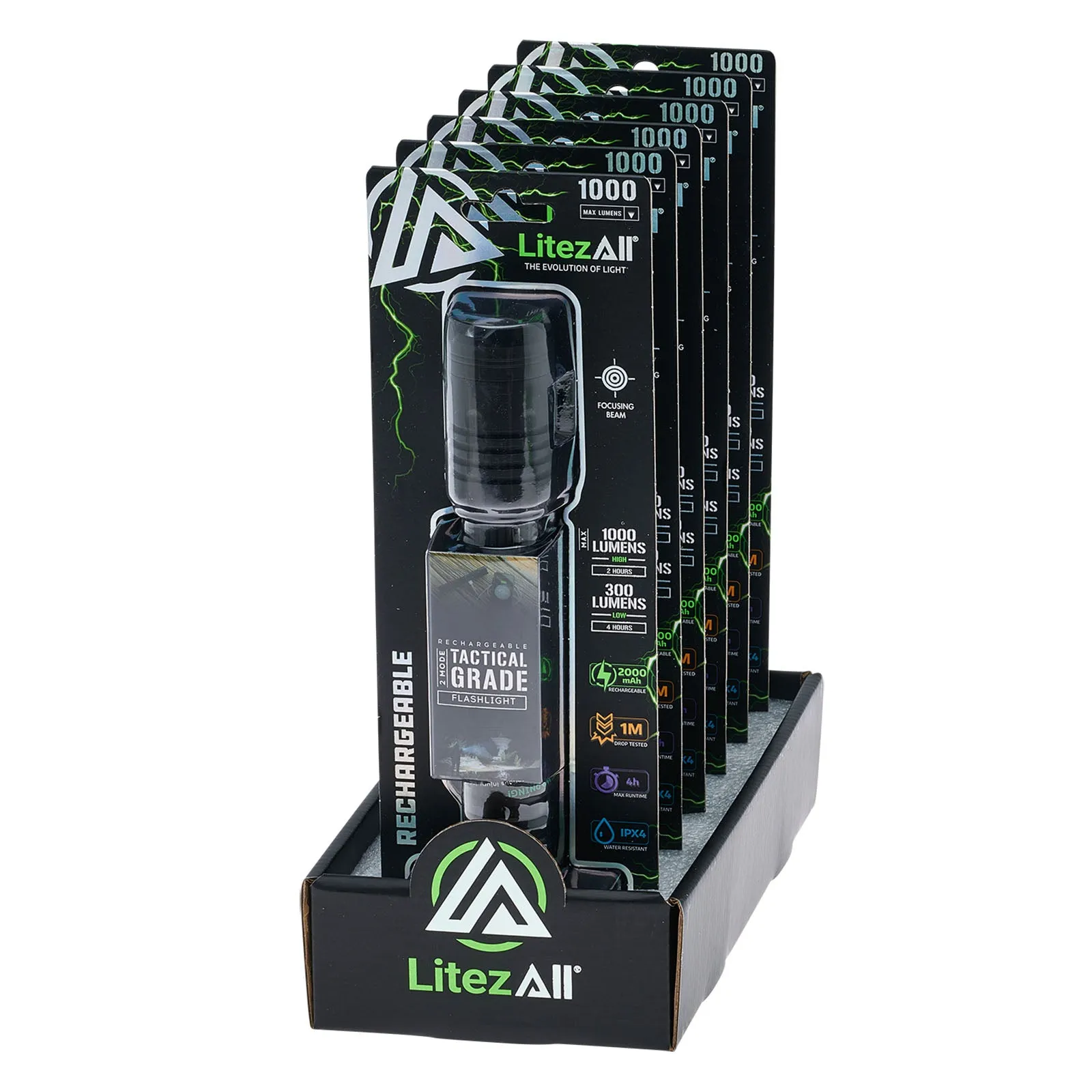 LitezAll 1000 Lumen Rechargeable Tactical Flashlight