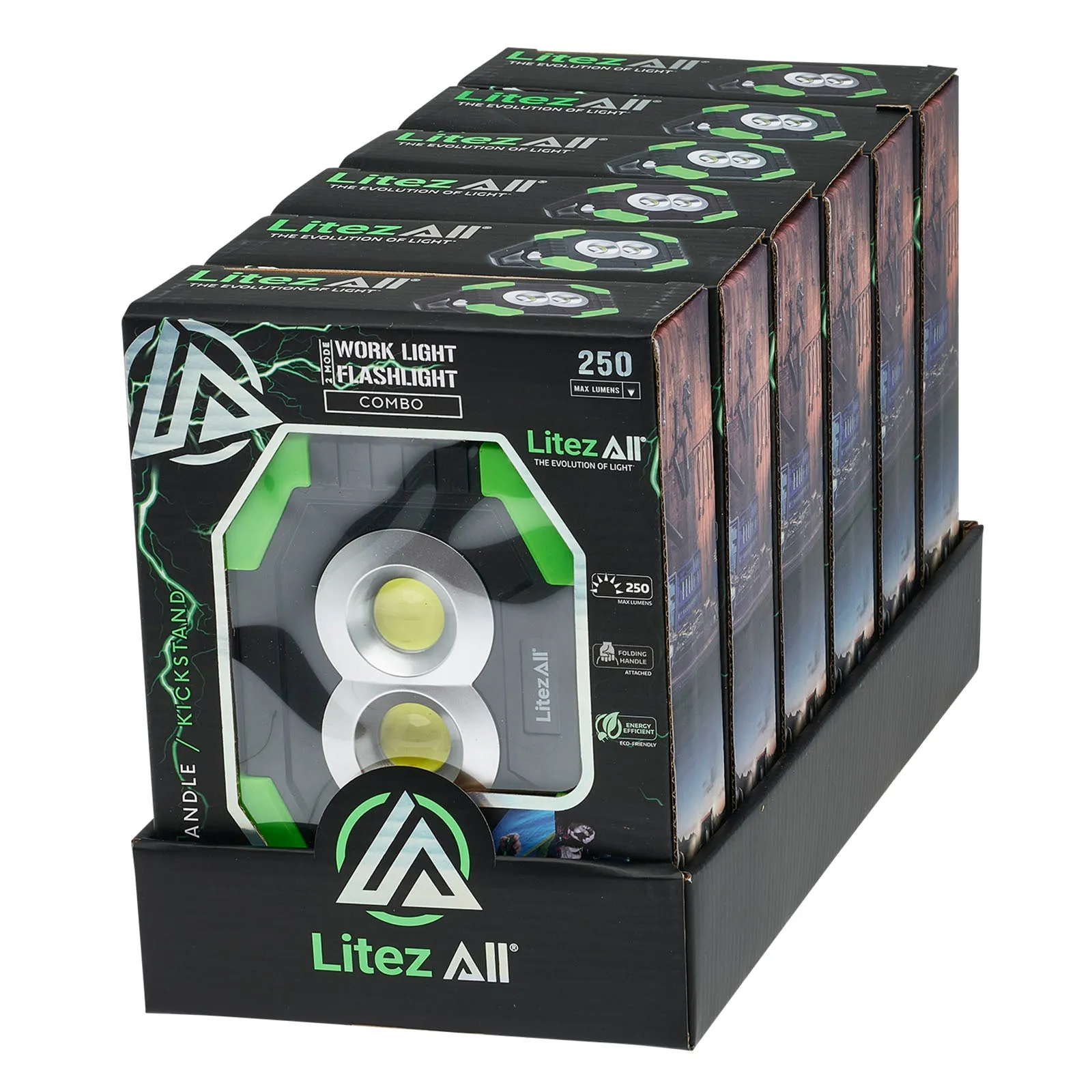 LitezAll 250 Lumen Work Light with Flashlight
