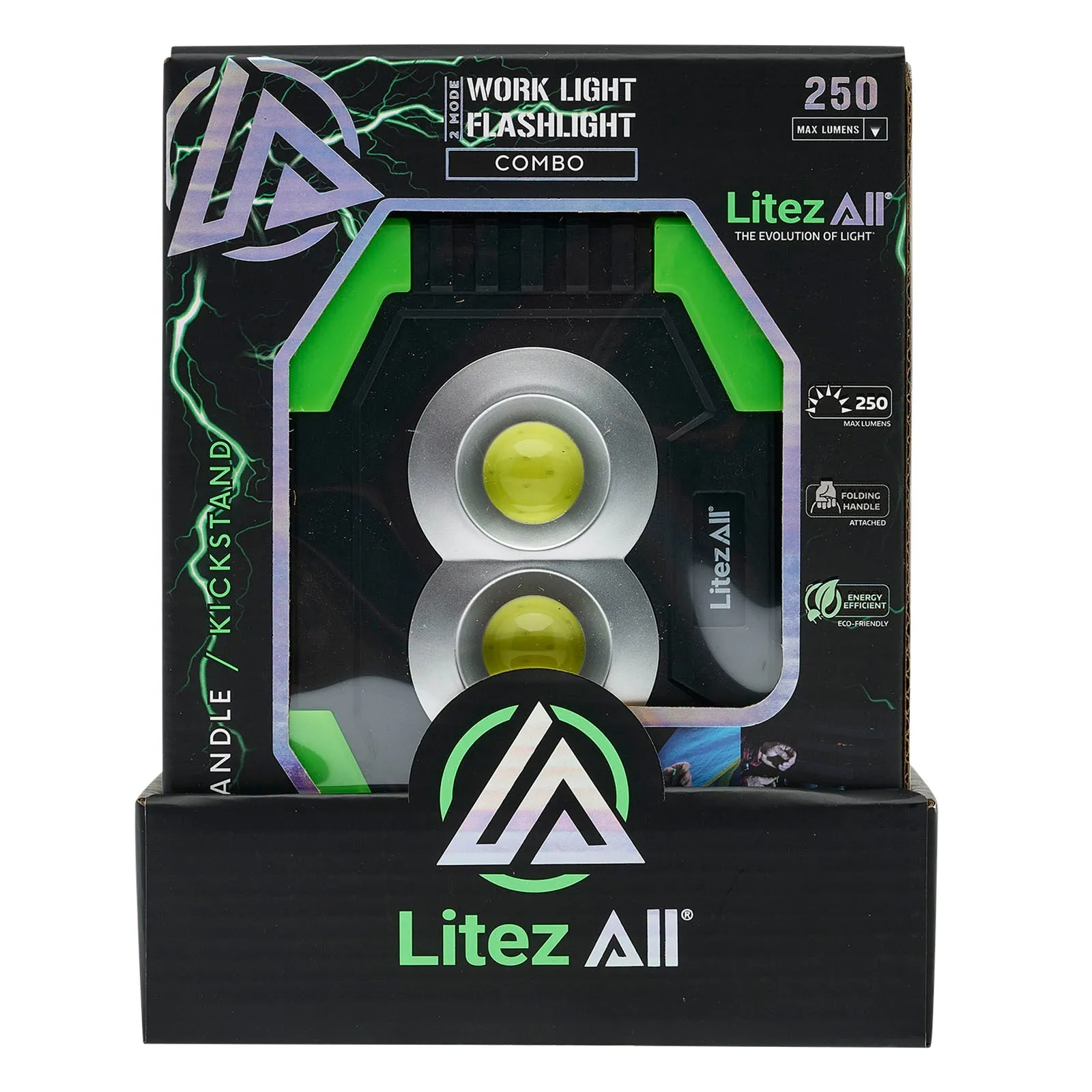LitezAll 250 Lumen Work Light with Flashlight