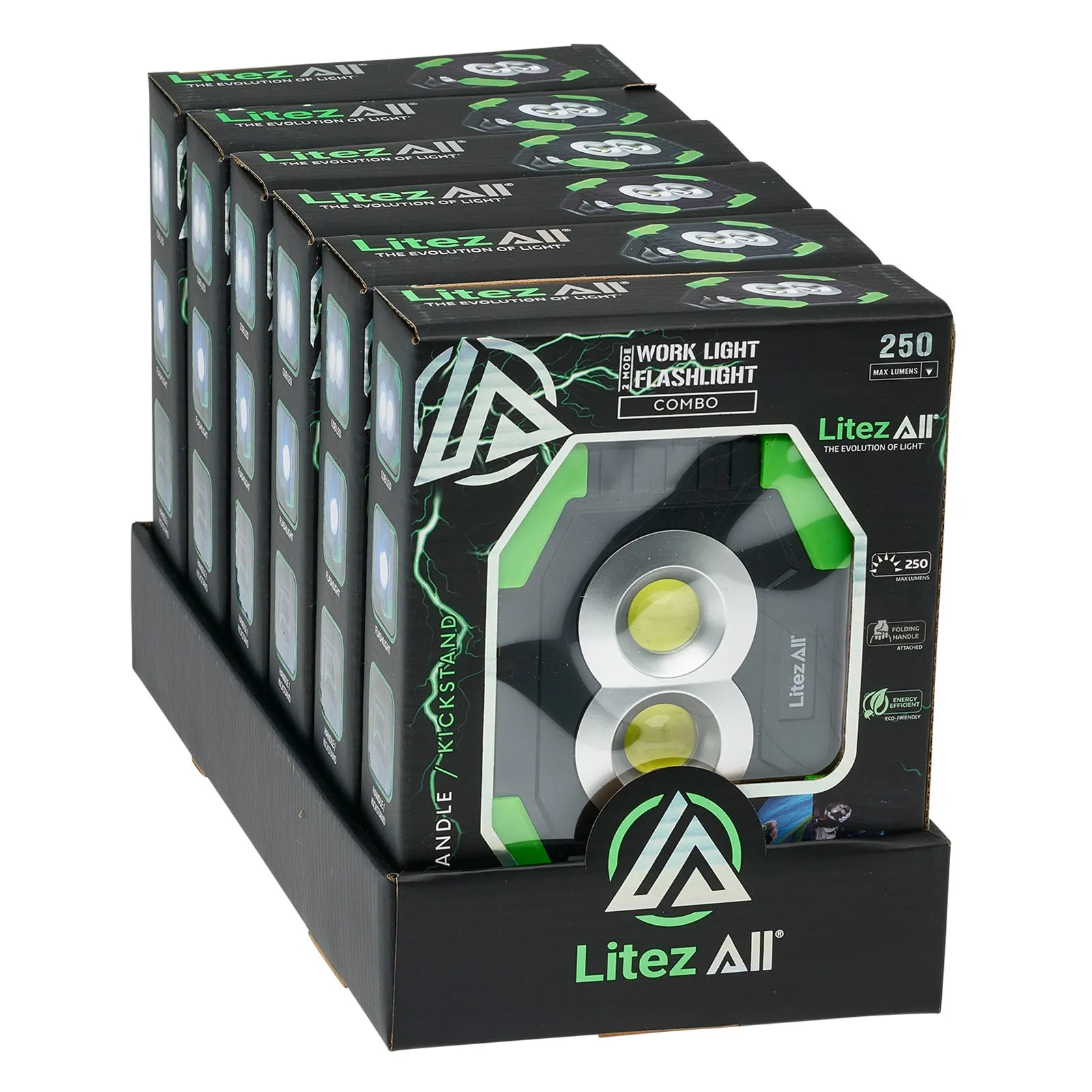 LitezAll 250 Lumen Work Light with Flashlight