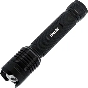 LitezAll LED Tactical Flashlight - 2000 High Lumen Flashlight, 2 Light Modes, Adjustable Focus, Weather Resistant for Camping, Hiking, Security and Emergency Use - Batteries Included