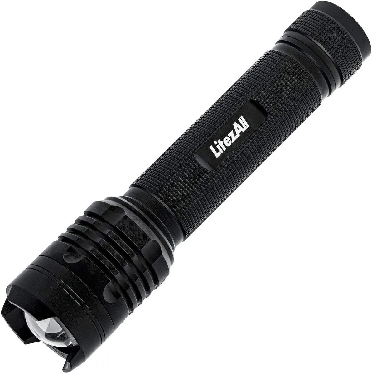 LitezAll LED Tactical Flashlight - 2000 High Lumen Flashlight, 2 Light Modes, Adjustable Focus, Weather Resistant for Camping, Hiking, Security and Emergency Use - Batteries Included