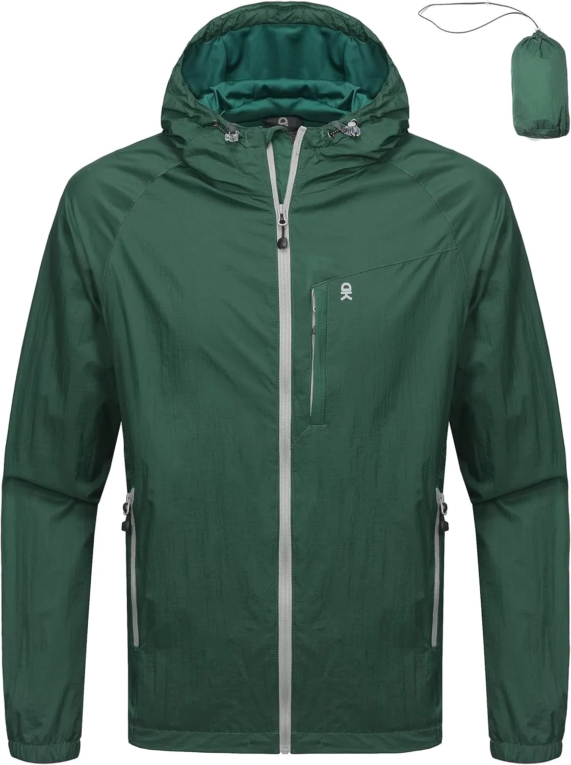 Little Donkey Andy Men's Packable Lightweight Hooded Jacket Windproof Windbreaker with Recycled Insulation